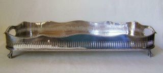 Vintage Mappin & Webb Silver Plated on Copper Oval Pierced Gallery Tray 18 