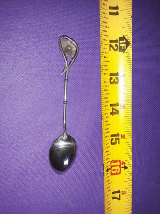 Antique Chinese export sterling silver demitass tea spoon signed 3