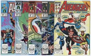 Avengers 291 - 300 Complete Run Avg.  Nm,  9.  6 White Pages Marvel 1988