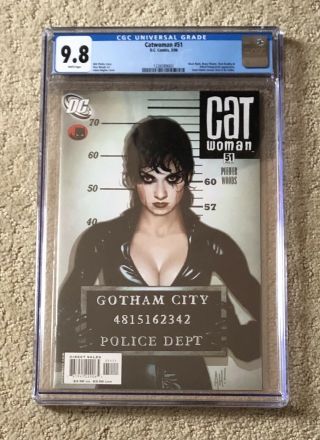 Catwoman 51 Adam Hughes Cover Cgc 9.  8 White Pages