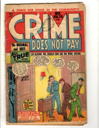 Crime Does Not Pay 70 Gd Lev Gleason Charles Biro Golden Age Comic Book Jl8