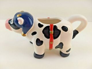 Vintage Loomco Black & White Holstein Dairy Cow Creamer Milk Pitcher 1994