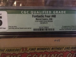 Fantastic Four 48 CGC 0.  5 - 1st Full Silver Surfer & Galactus - Qualified 3
