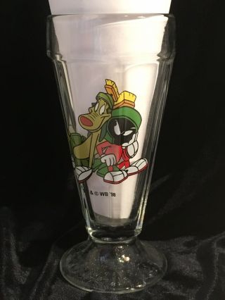 Vintage Warner Brothers Marvin The Martian Ice Cream Float Glass 1998