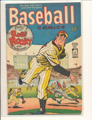 Baseball Comics 1 - Will Eisner Cover & Art G/vg Cond.