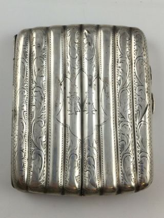 Hallmarked Silver Cigarette Case.  Chester,  J& R Griffin,  1913.  55.  5g Unusual Form