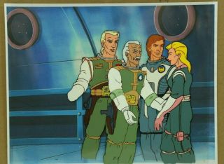 Starcom:the U.  S.  Space Force Org Animation Production Cel & Background 28 - 58