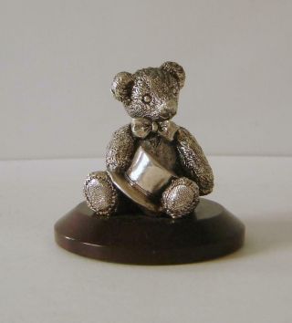 A Very Cute Sterling Silver Teddy Bear Ornament Birmingham 1997 2