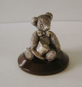 A Very Cute Sterling Silver Teddy Bear Ornament Birmingham 1997 3