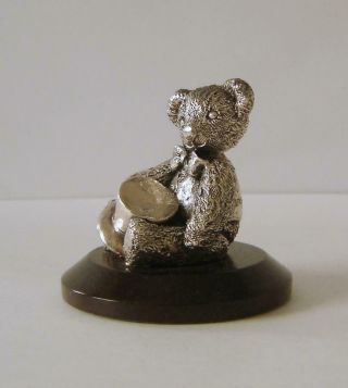A Very Cute Sterling Silver Teddy Bear Ornament Birmingham 1997 6