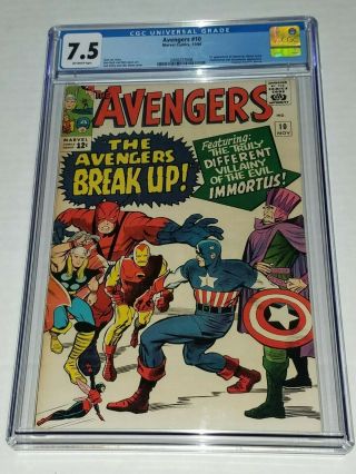 Avengers 10 Cgc 7.  5 Vf - Marvel 1964 1st Appearance Of Immortus
