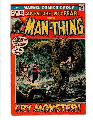 Adventure Into Fear 10 - 1st Man - Thing Solo - 1972 - (- Very Fine)