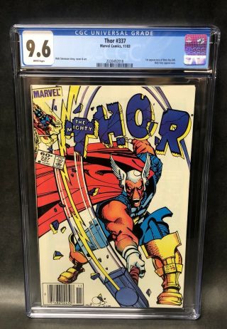 Thor 337 Cgc 9.  6 White Pages First Appearance Beta Ray Bill Newsstand Barcode