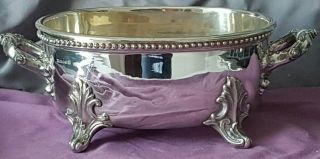 Victorian Silver Plated Serving Dish & Hot Water Warming Stand Heavy Quality