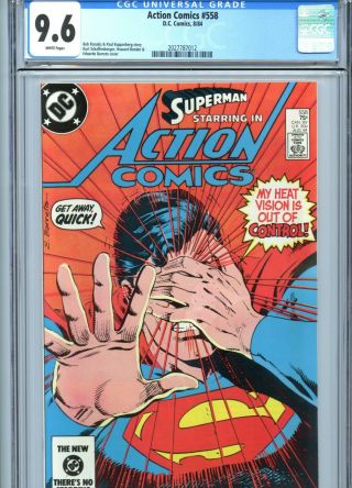 Action Comics 558 Cgc 9.  6 White Pages Superman Dc Comics 1984
