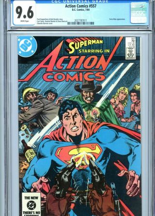 Action Comics 557 Cgc 9.  6 White Pages Superman Dc Comics 1984