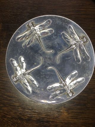 Stunning Vintage French Silver Plate Christofle Dragonfly Plate Pin Dish