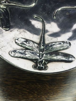 Stunning Vintage French Silver Plate Christofle Dragonfly Plate Pin Dish 6