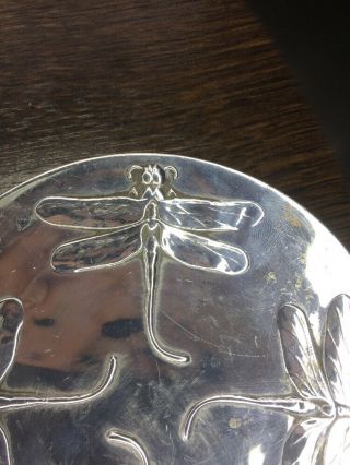 Stunning Vintage French Silver Plate Christofle Dragonfly Plate Pin Dish 8