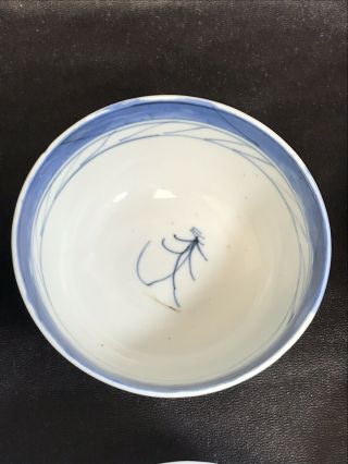 6 antique chinese blue and white porcelain bowls 19 Century 3