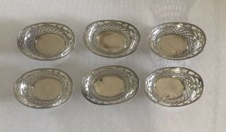 Set Of 6 Vintage Sterling Silver Individual Nut Dishes By Webster C.  1940s - 50s