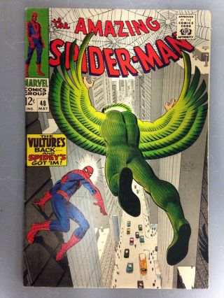 The Spider - Man (1967) 48 Vf/nm The Vulture Stan Lee John Romita Marvel