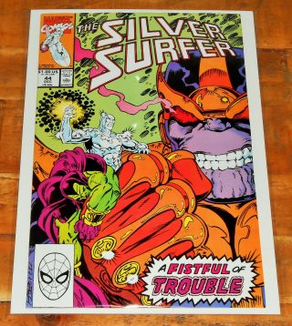 Silver Surfer No.  44 Marvel 1990 Key 1st App Infinity Gauntlet Thanos