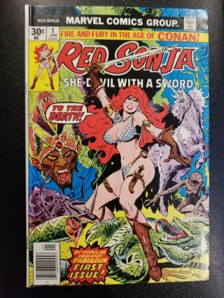Red Sonja 1 Vf,  /nm 1977 Marvel Comics First Solo Title Conan