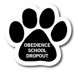 Paw Print Magnet Obedience School Dropout 5 Inch Decal For Car Truck Or Fridge