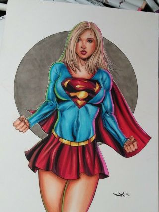 Sexy Supergirl Comic Book Pin Up Art Painting Jim Kyle Ooak