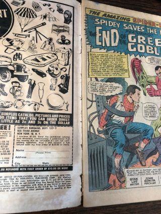 The Spider - Man 40 Marvel 1966 Silver Age Origin of Green Goblin KEY 6