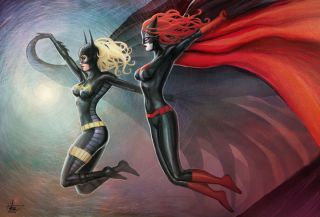 Nathan Szerdy Signed Dc Comics Batman Art Print Batgirl & Bat Woman