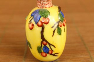 Antique chinese old porcelain hand painting snake statue snuff bottle decoration 4