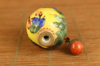 Antique chinese old porcelain hand painting snake statue snuff bottle decoration 5