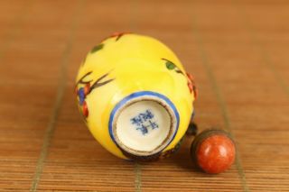 Antique chinese old porcelain hand painting snake statue snuff bottle decoration 6