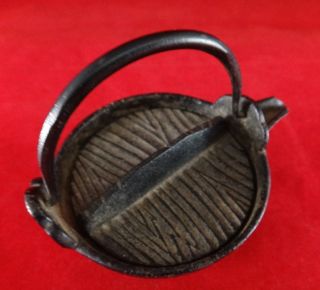 Rare Japanese Miniature Iron Kettle/Pot.  Meiji Period (1868 - 1912) 2 5/8” t 2