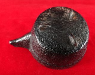 Rare Japanese Miniature Iron Kettle/Pot.  Meiji Period (1868 - 1912) 2 5/8” t 7