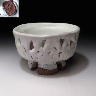 Cb3: Japanese Hagi Ware Tea Bowl With Notched Foot By Seigan Yamane,  Oni - Hagi