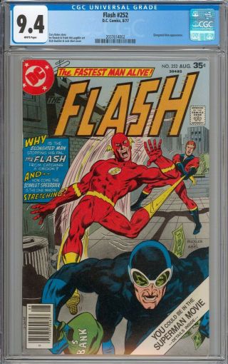 The Flash 252 Cgc 9.  4 Nm Elongated Man Appearance White Pages