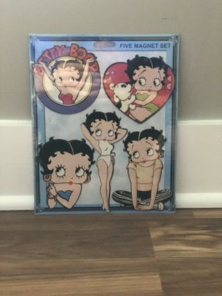Betty Boop Magnet Set (5 Total) - In Orig.  Plastic Wrap