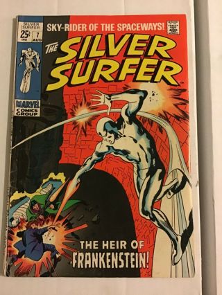 Silver Surfer Vol.  1 7 Fn/ Vg,  Silver Age Marvel 1969