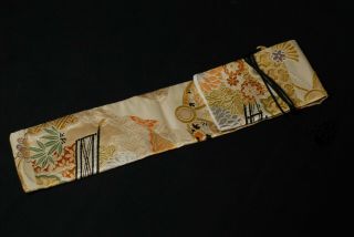 Japanese Sword Bag Tanto Katana Silk Made From Vintage Kimono Obi 70.  5 X 11.  5 Cm
