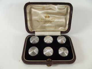 Set Of Six Silver Buttons By C & A Giuliano London Ref 282/1