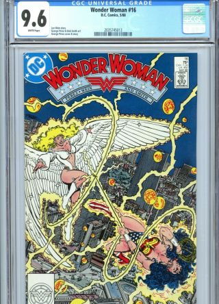Wonder Woman 16 Cgc 9.  6 White Pages Perez Cover & Art Dc Comics 1988