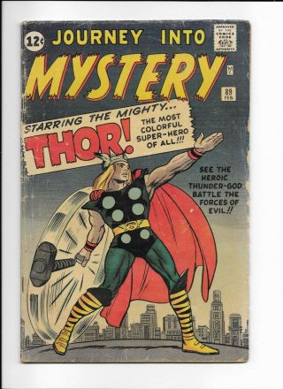 Journey Into Mystery 89 == Vg - Marvel Silver Age 1963 Origin Of Thor