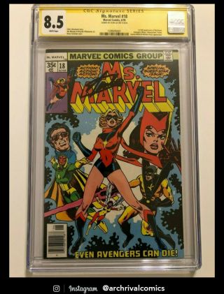 Ms.  Marvel 18 Cgc 8.  5 Ss Signed By Stan Lee 1st Full Mystique