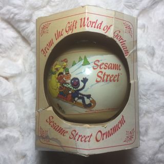 Vintage 1980 Gorham Sesame Street Glass Christmas Ornament Jim Henson Muppets