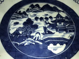 Antique Chinese Export Canton Plate B/W 18th/19th Century 8.  5 