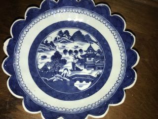 Antique Chinese Export Canton Plate B/W 18th/19th Century 8.  5 