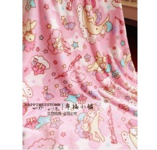 Kawaii Little Twin Stars Blanket Bed Sheet Flannel Big 55 " X 79 " Cos Gift